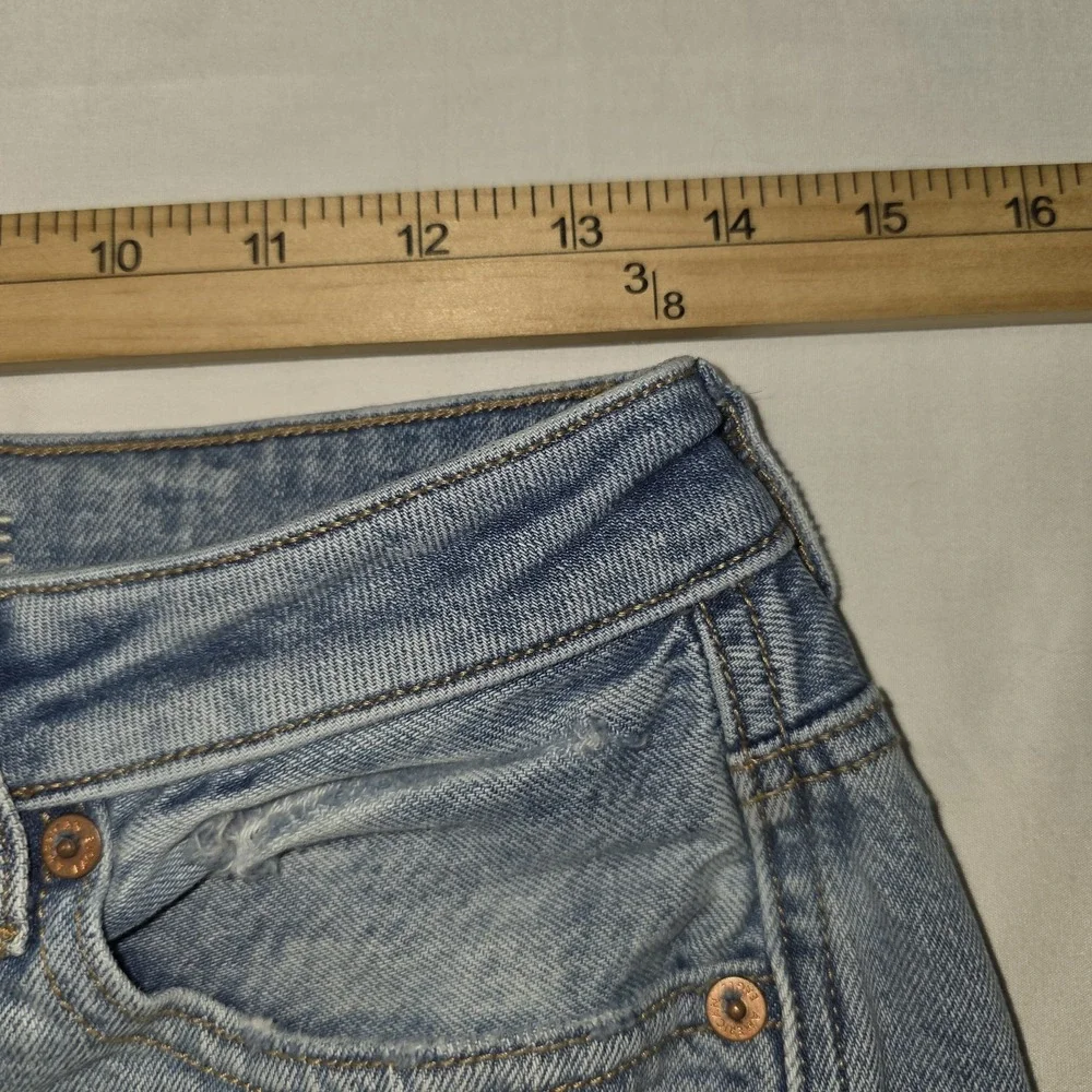 American Eagle Womens Highest Rise Mom Jeans Size 6 X-Long Denim Stretch